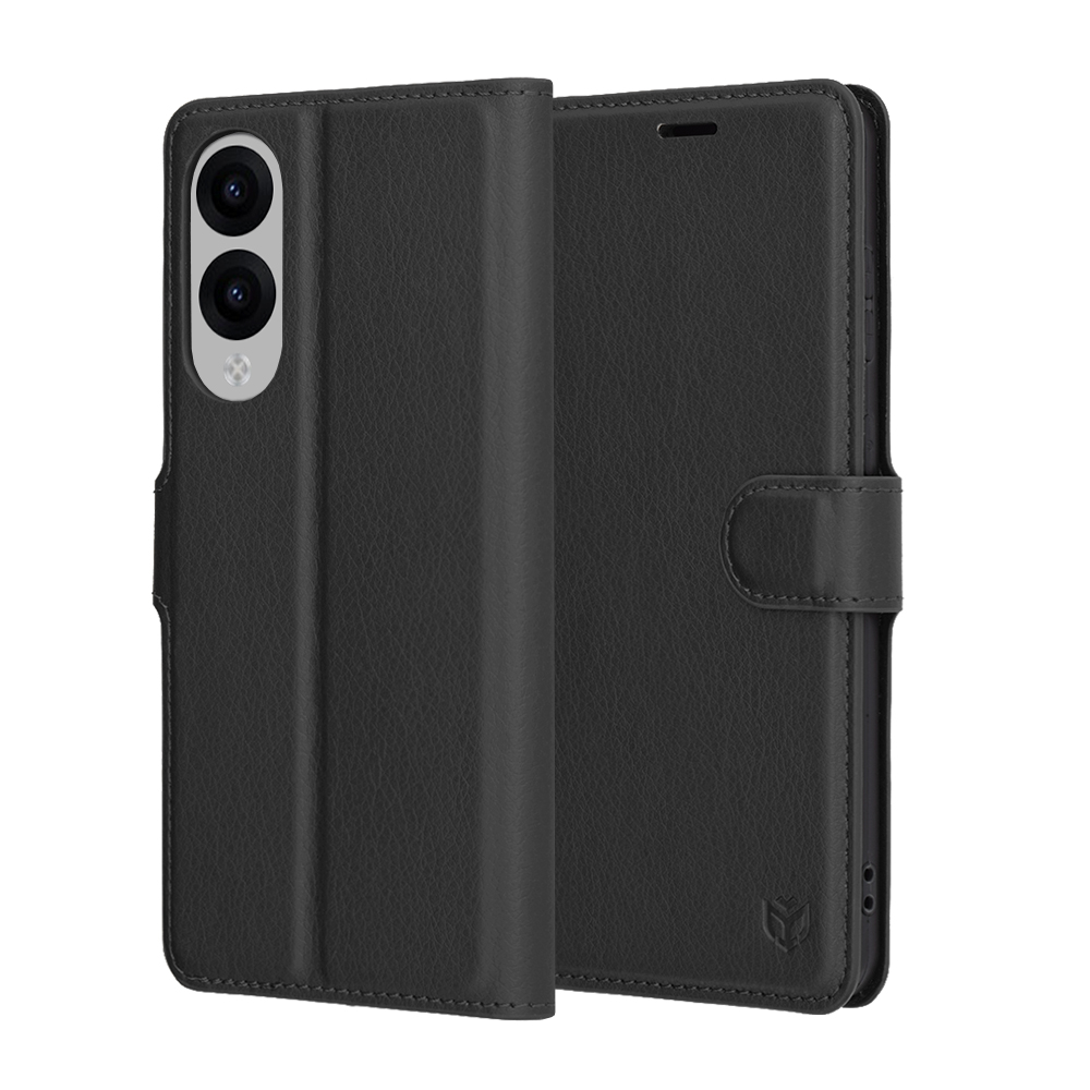 Levně Kožené pouzdro Techsuit Samsung Galaxy S25 Edge černé