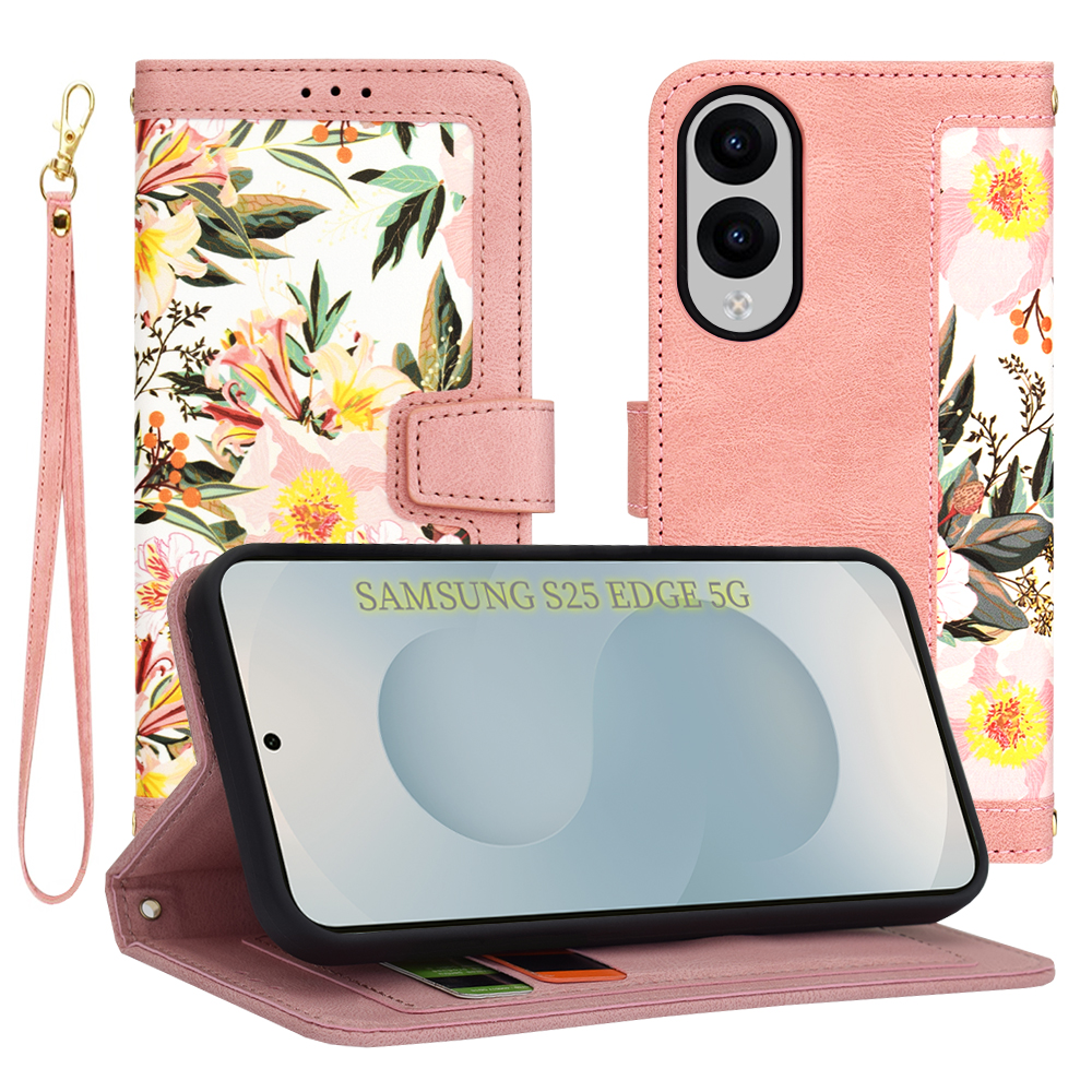 Pouzdro Techsuit FlipCraft pro Samsung Galaxy S25 Edge růžová Sweetheart