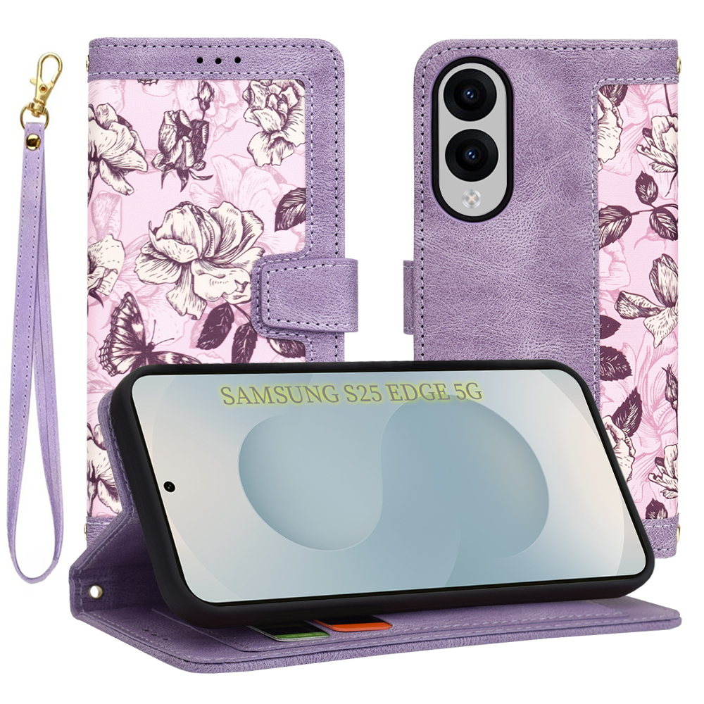 Levně Pouzdro Techsuit FlipCraft pro Samsung Galaxy S25 Edge Tajemná fialová