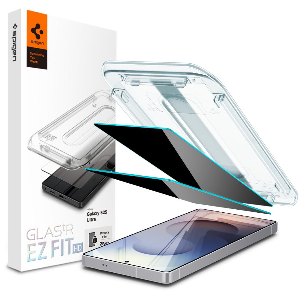 Levně Spigen Glas.tR EZ-FIT HD (2 balení) Samsung Galaxy S25 Ultra Privacy