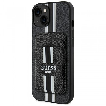 Guess Cardslot 4G Stripes MagSafe iPhone 15 Černá