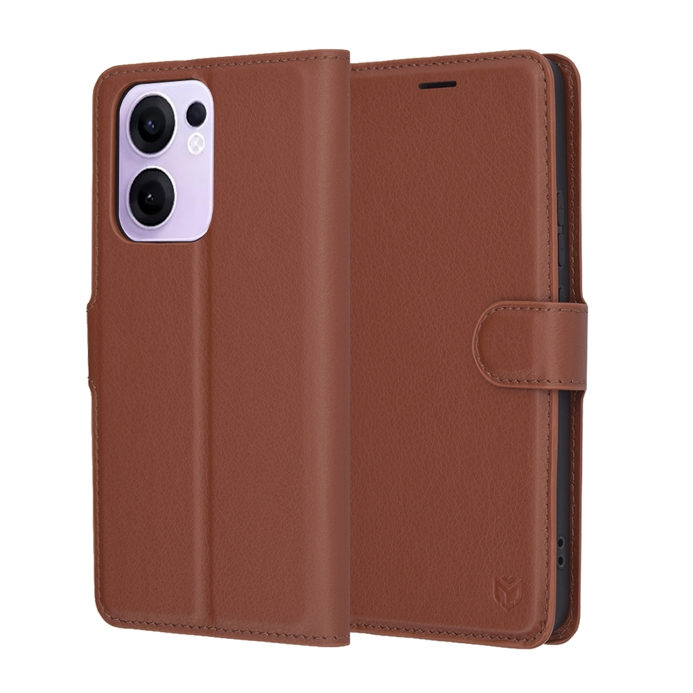 Levně Pouzdro Techsuit z kůže pro Oppo Reno13 F 4G Reno13 F 5G Reno13 FS 5G hnědé