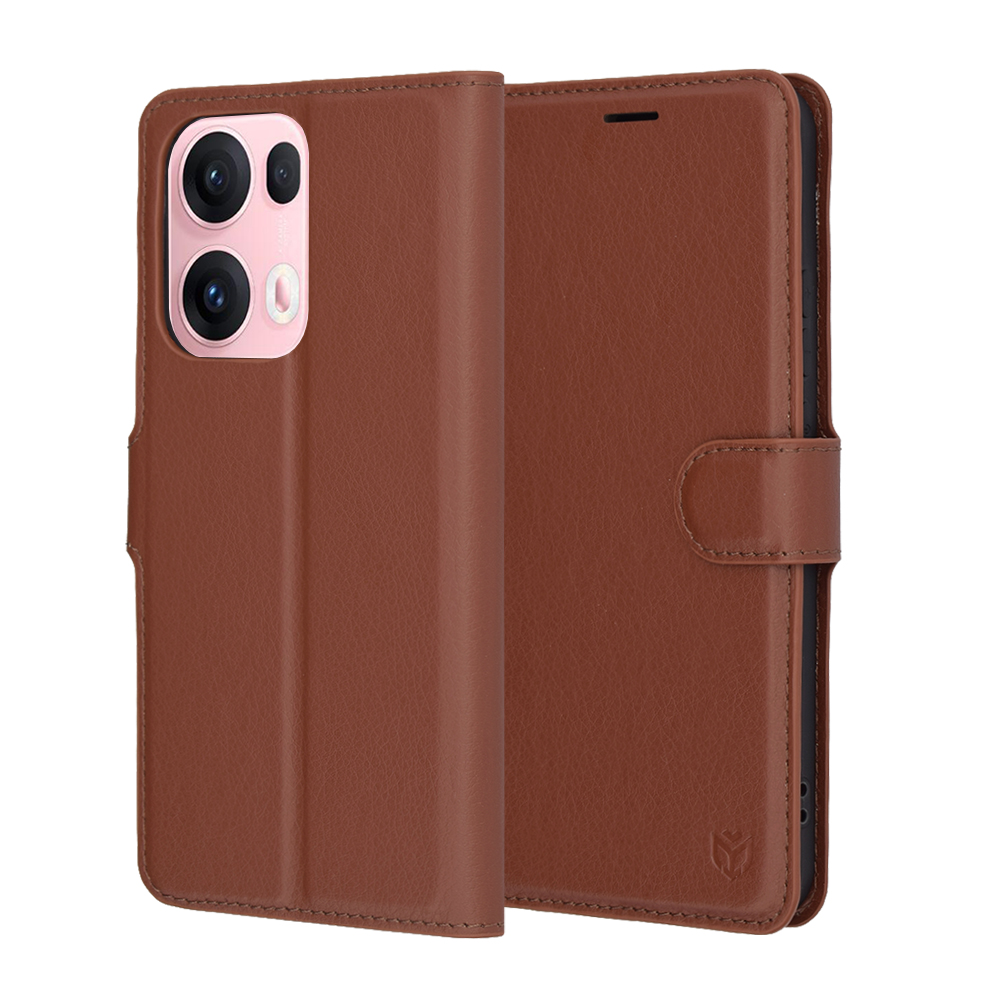 Levně Pouzdro Techsuit Leather Folio pro Oppo Reno13 Pro hnědé