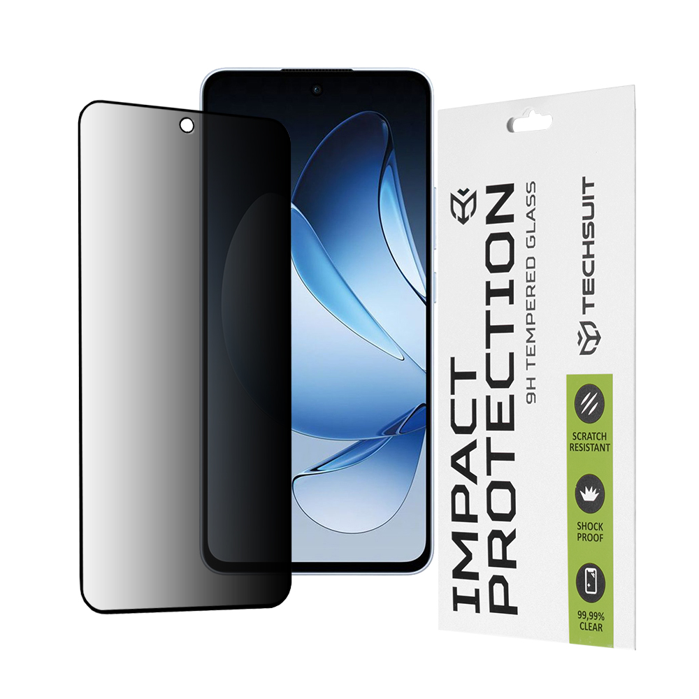 Levně Ochranné sklo Techsuit 111D Privacy Full Glue pro Oppo Reno13 černé