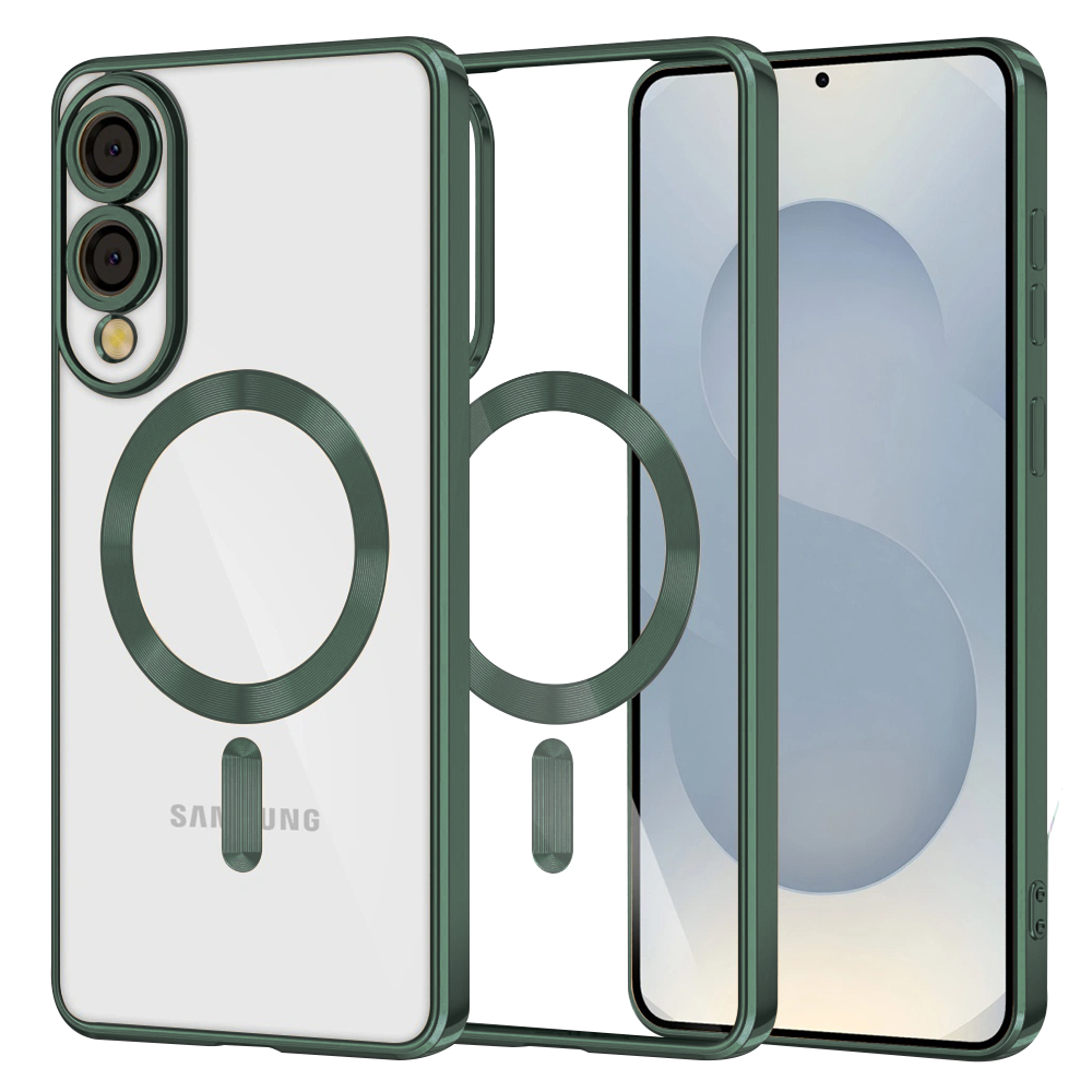 Levně Techsuit Luxury Crystal MagSafe pro Samsung Galaxy S25 Edge v tmavě zelené