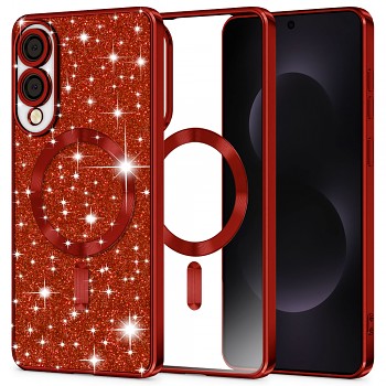 Techsuit Luxury Glitter MagSafe pro Samsung Galaxy S25 Edge červený