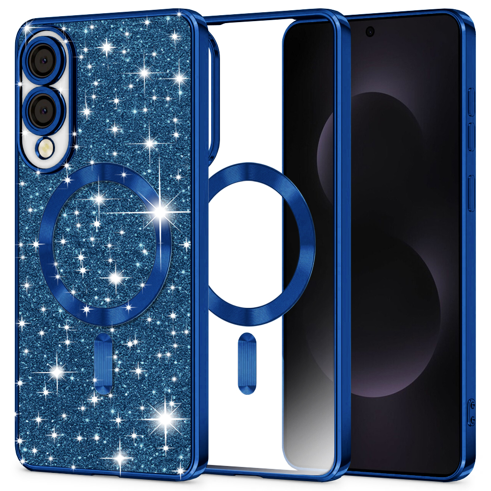 Levně Techsuit Luxury Glitter MagSafe pro Samsung Galaxy S25 Edge v tmavě modré