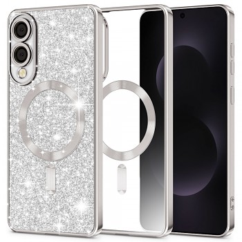 Techsuit Luxury Glitter MagSafe pro Samsung Galaxy S25 Edge stříbrná