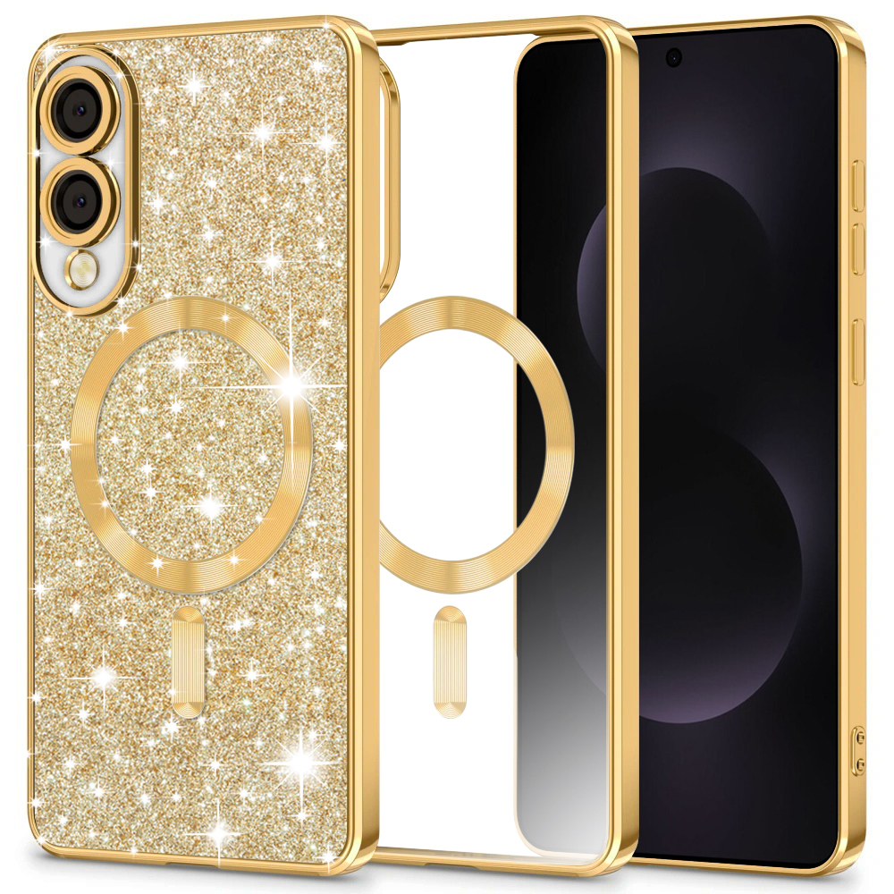 Levně Techsuit Luxury Glitter MagSafe pro Samsung Galaxy S25 Edge zlatá