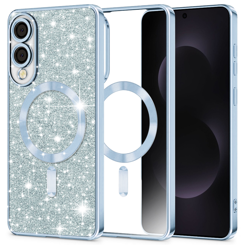 Levně Techsuit Luxury Glitter MagSafe pro Samsung Galaxy S25 Edge světle modrá