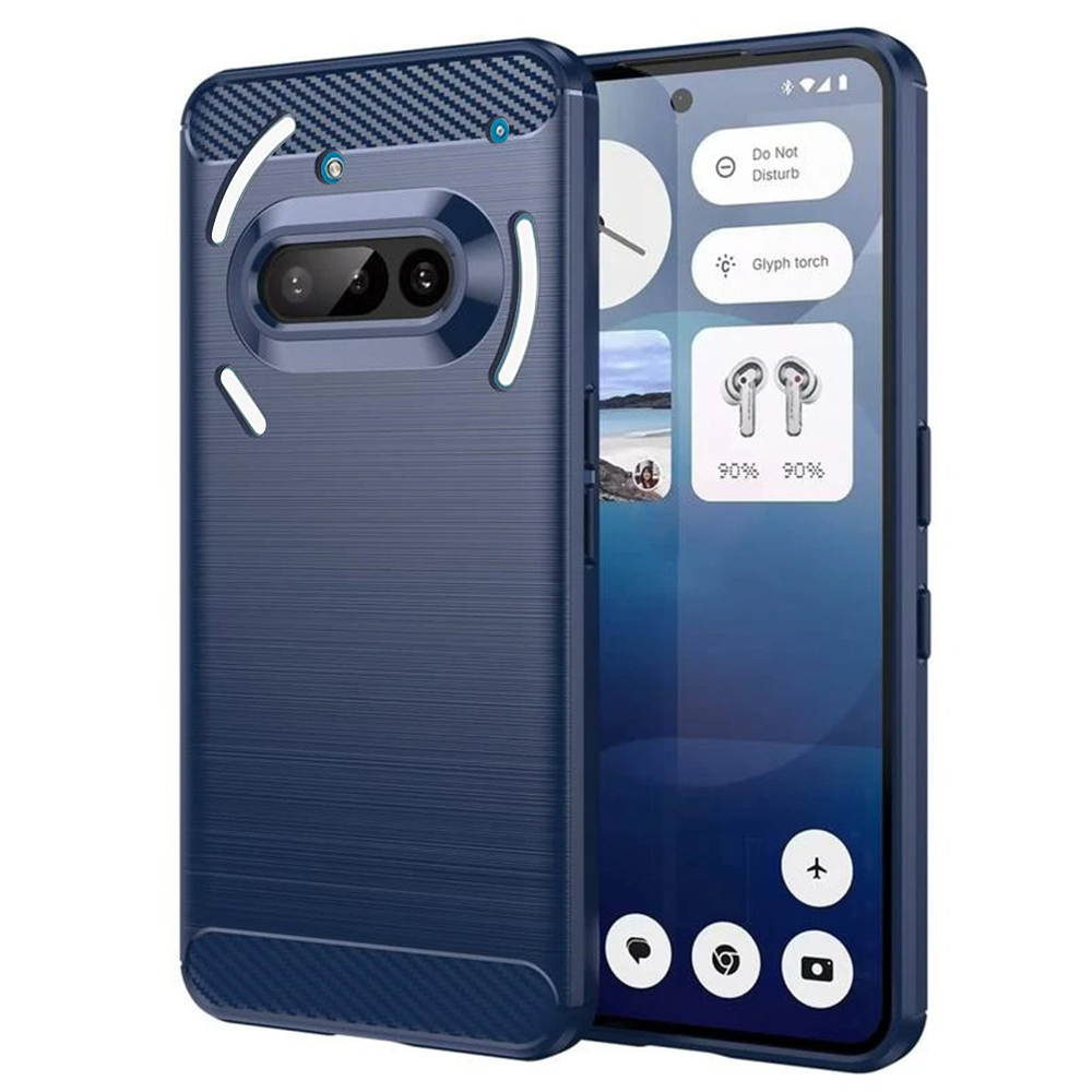 Levně Techsuit Carbon Silicone pro Nothing Phone (3a) modrá