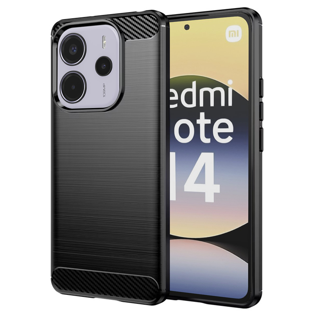 Levně Pouzdro Techsuit Carbon Silicone pro Xiaomi Redmi Note 14 4G černé