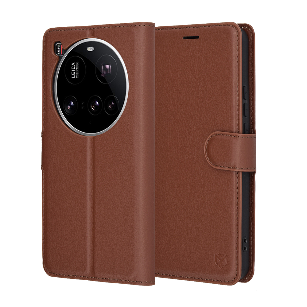 Levně Kožené pouzdro Techsuit Xiaomi 15 Ultra hnědé