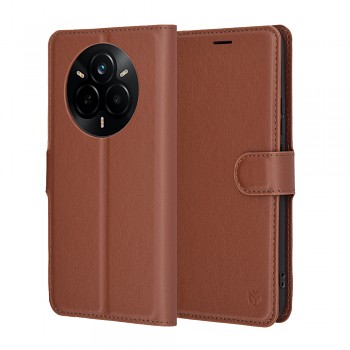 Pouzdro Techsuit Leather Folio pro Realme 14 Pro hnědé