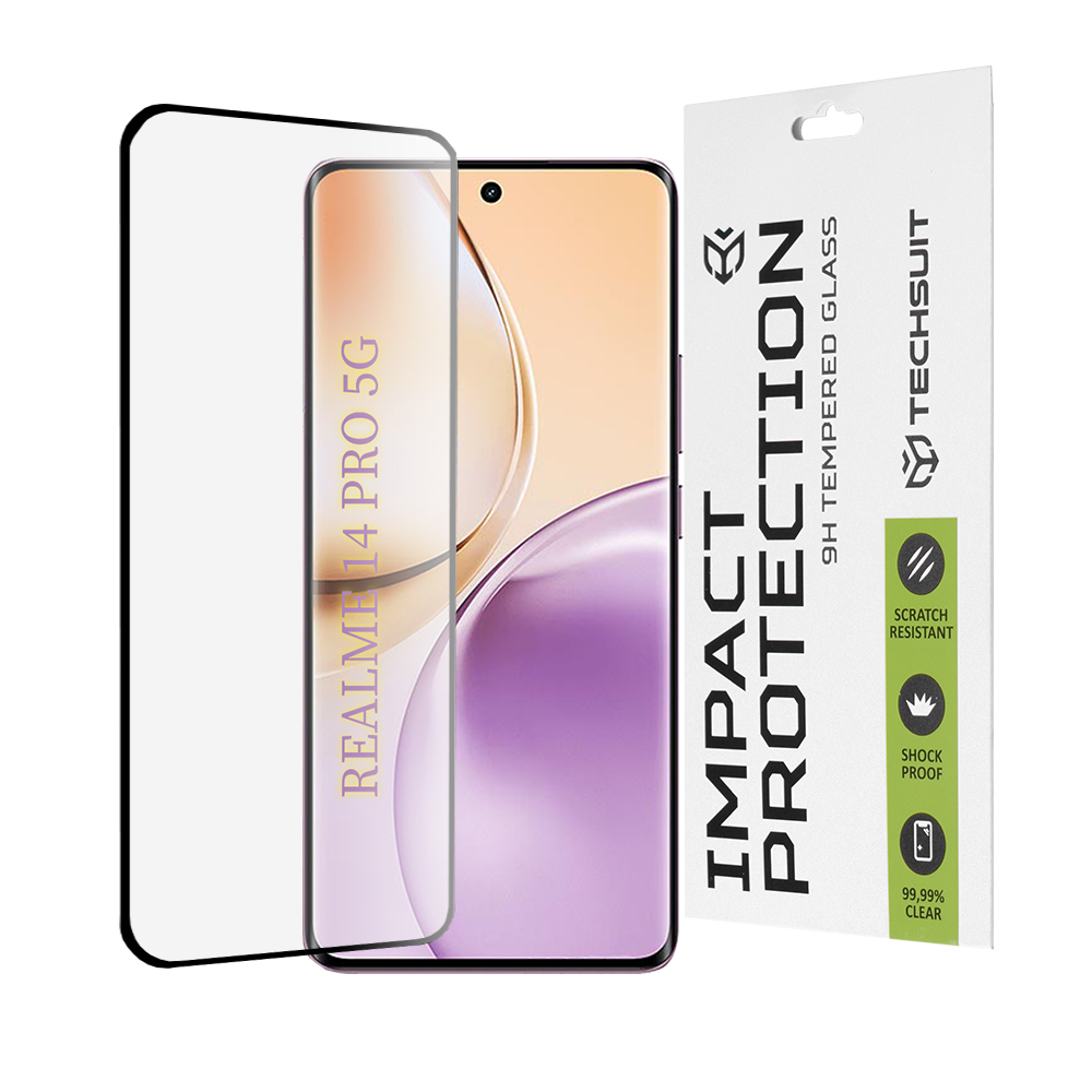 Levně Ochranné sklo Techsuit 111D 3D na Realme 14 Pro černé