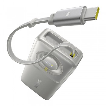 Baseus Power Bank Free2Pull s vysouvacím USB-C kabelem šedá 10000mAh 30W