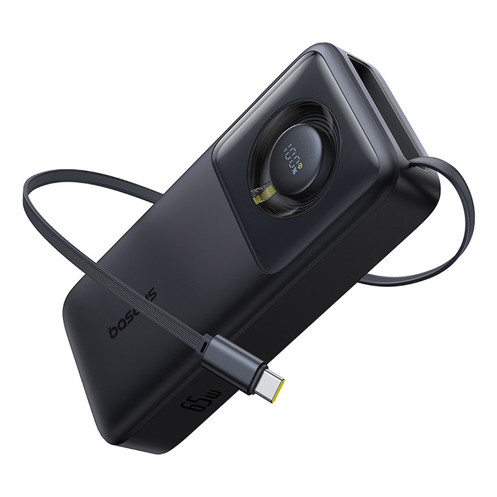 Levně Baseus Power Bank Free2Pull s USB-C kabelem 20000mAh 65W černá