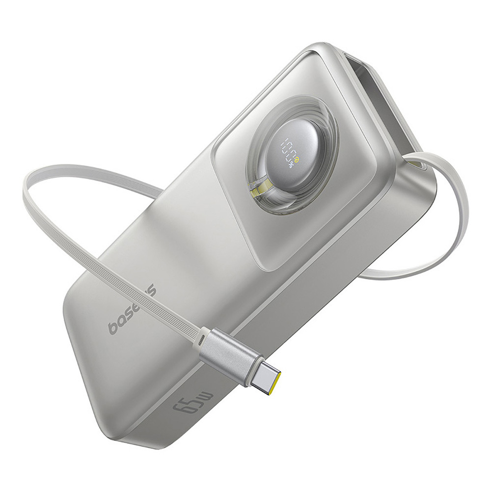 Levně Baseus Power Bank Free2Pull s USB-C kabelem 20000mAh 65W šedá