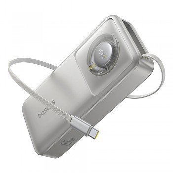 Baseus Power Bank Free2Pull s USB-C kabelem 20000mAh 65W šedá