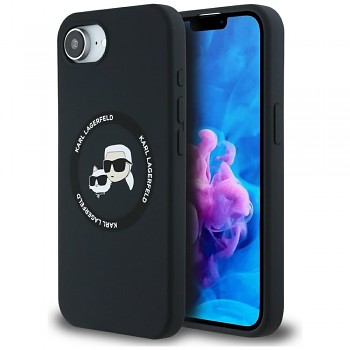 Karl Lagerfeld Silicone MagSafe iPhone 16e Karl&Choupette Head černá