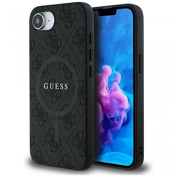 Guess 4G Ring Classic Logo MagSafe iPhone 16e Černý