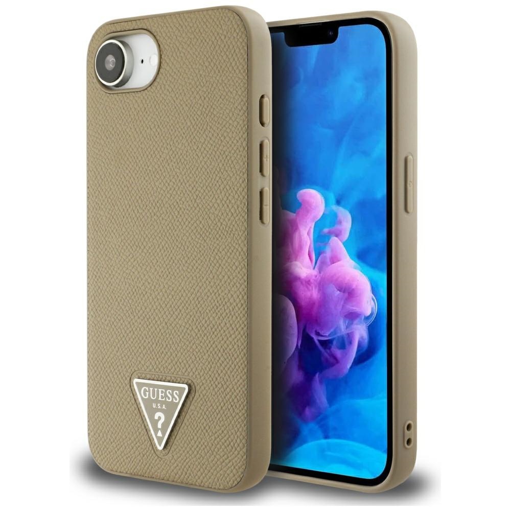 Levně Guess Grained PU Triangle Logo MagSafe GUHMPSE4PGTSPSW iPhone 16e hnědý