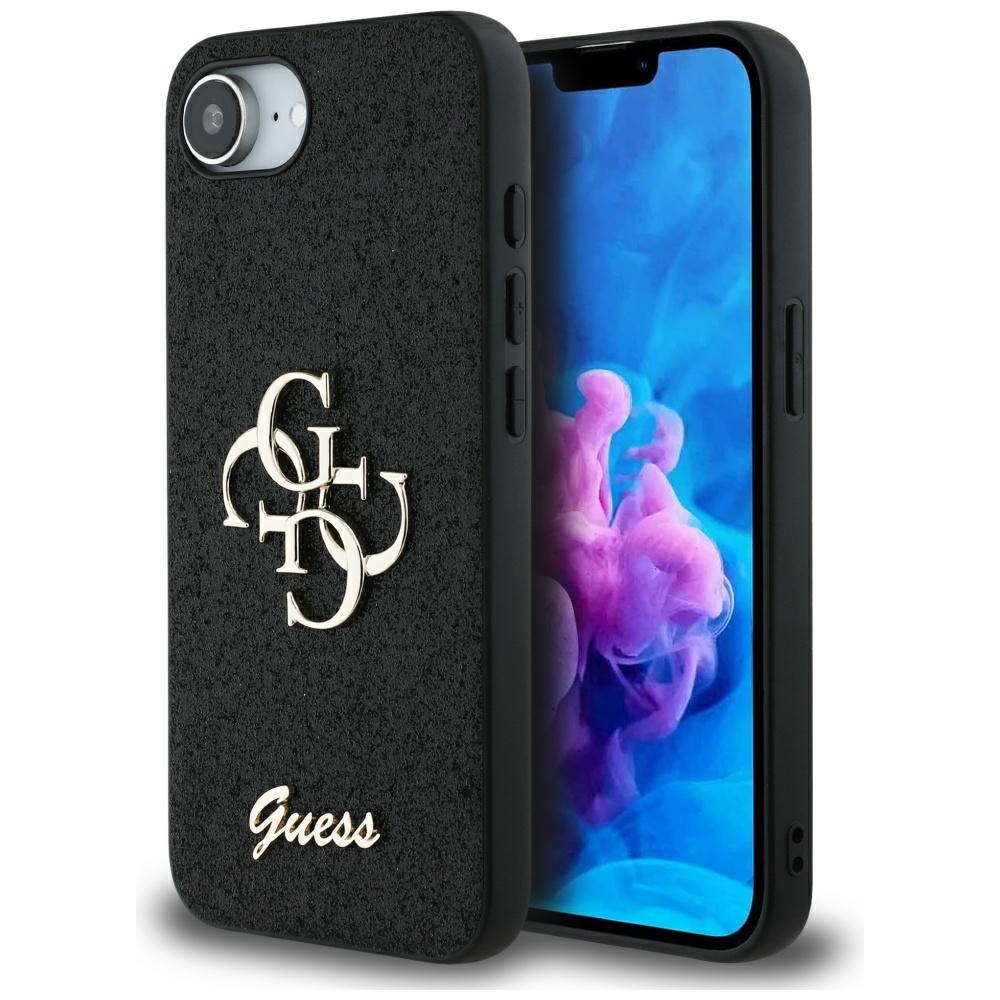 Levně Guess Glitter Fixed Big 4G GUHCPSE4HG4SGK iPhone 16e Černá