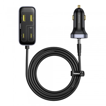 Baseus Car Charger BackseatPal L1 3x USB 3x Type-C PD3.0 110W Fast Charge černá