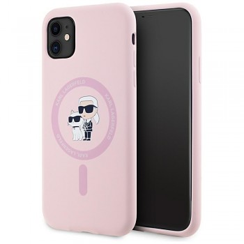 Karl Lagerfeld Silicone MagSafe iPhone 11 růžový Karl&Choupette