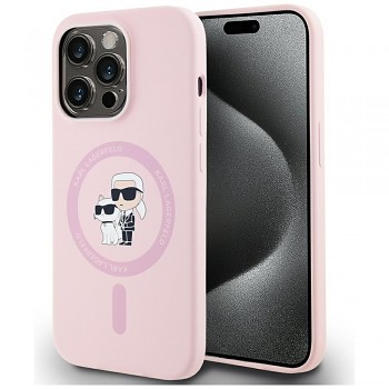 Karl Lagerfeld Silicone MagSafe iPhone 14 Pro Max růžová Karl&Choupette