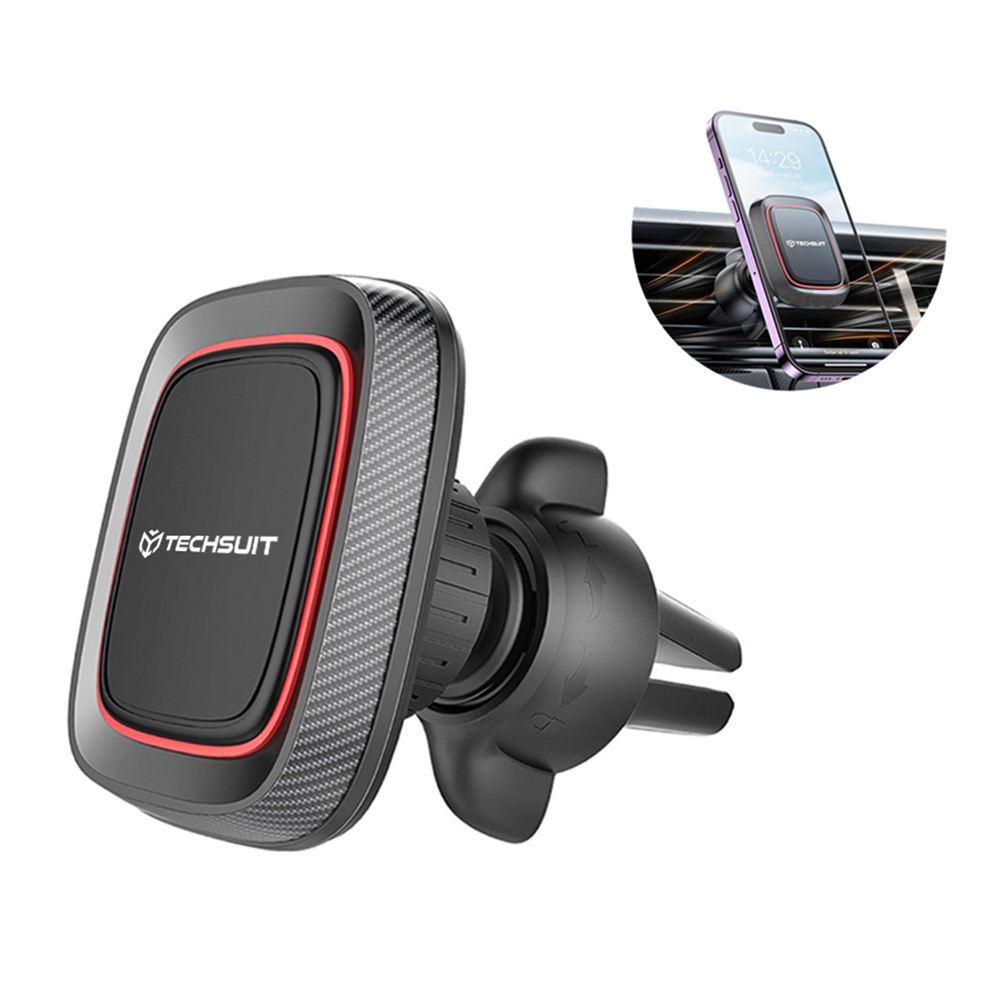 Levně Techsuit Car Holder MagGrip (S4) černý červený pro větrací otvor