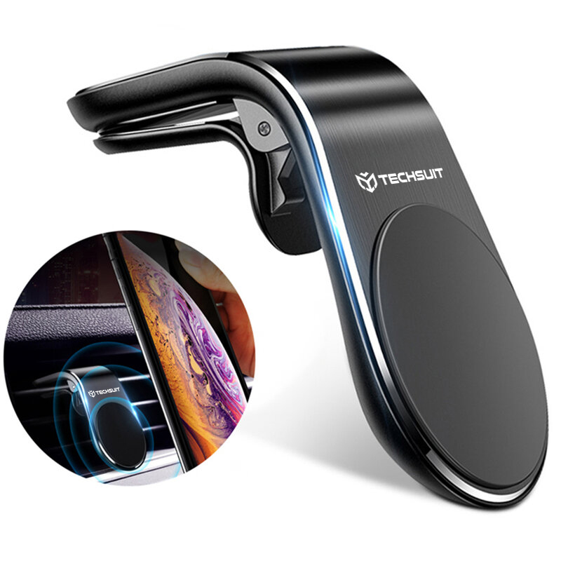 Levně Techsuit Car Holder AirGrip (S7) vodopádový magnetický držák do auta černý stříbrný