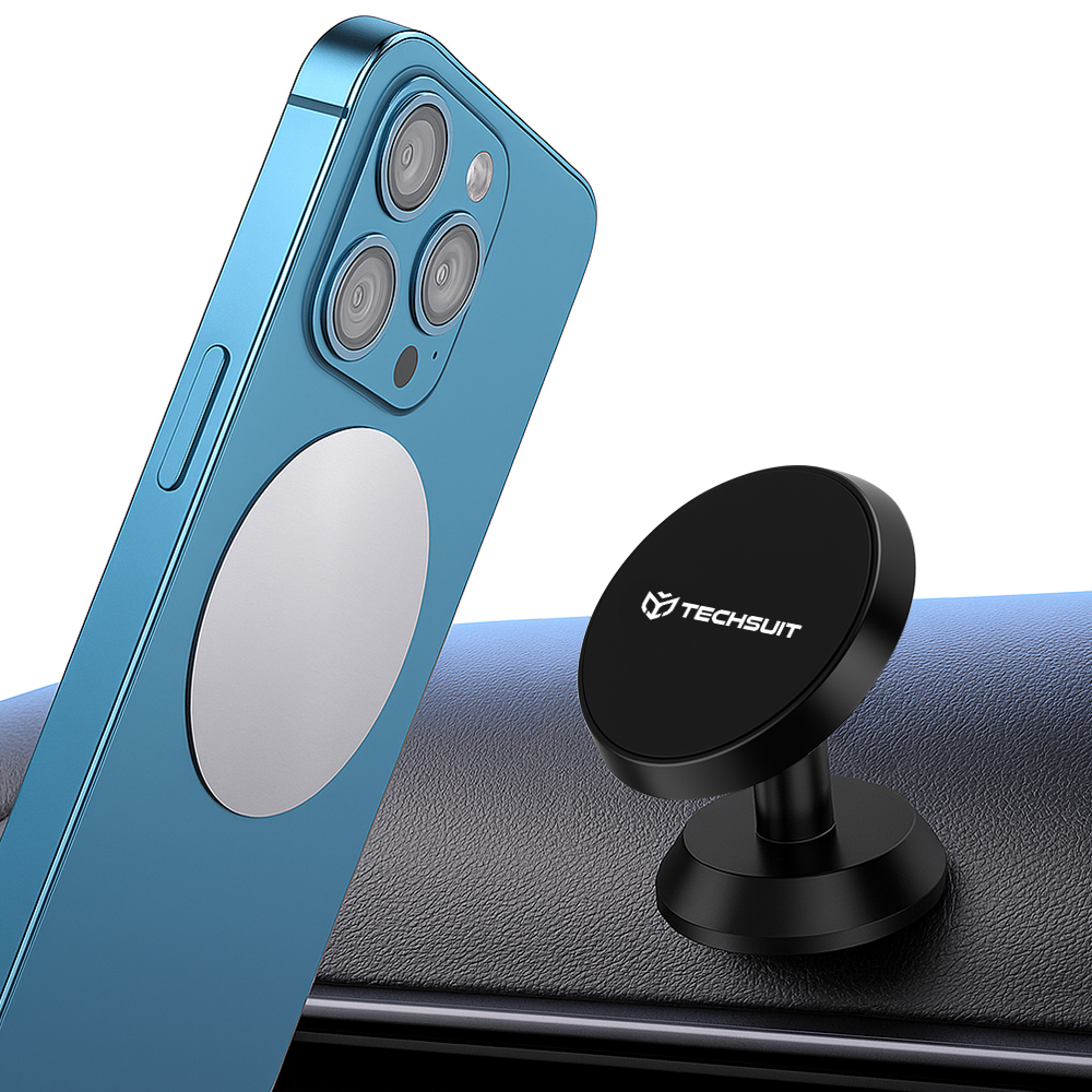 Levně Techsuit Car Holder TinyGrip S10 univerzální magnetický držák na mobil černý