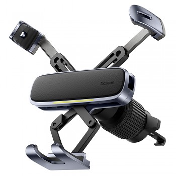 Baseus Držák do auta pro telefon/tablet kožený povrch černý stříbrný