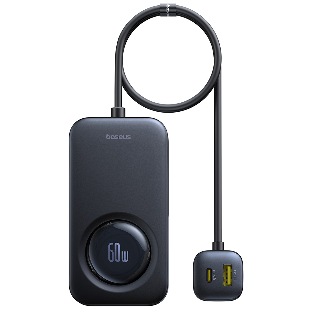 Baseus Car Charger PrimeTrip VW1 3x USB 3x Type-C 105W Fast Charge 60W zatahovací kabel černá