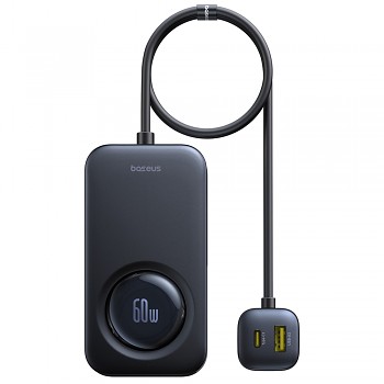 Baseus Car Charger PrimeTrip VW1 3x USB 3x Type-C 105W Fast Charge 60W zatahovací kabel černá