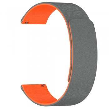 Techsuit řemínek 20mm Samsung Galaxy Watch4/5/Active 2 Huawei Watch GT 3/GT 3 Pro šedá oranžová