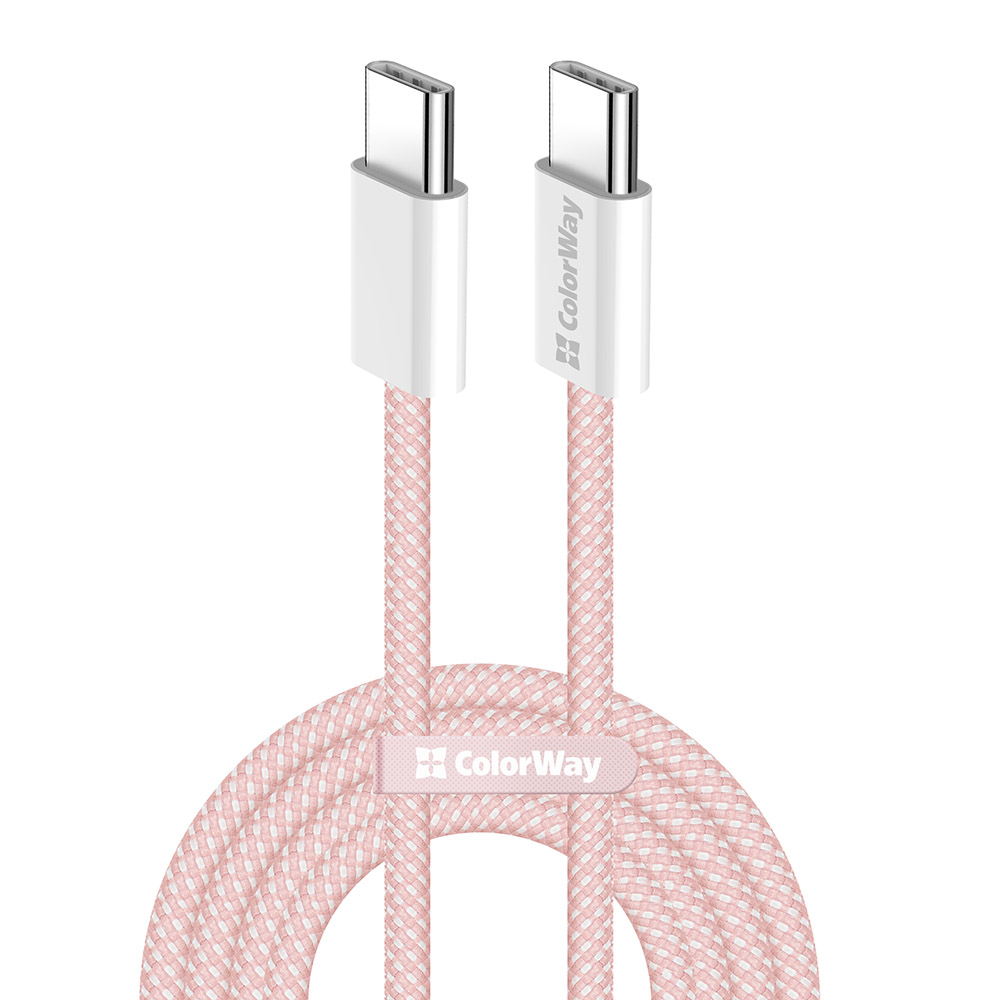 Levně ColorWay Data Cable pro MacBook Pro Type-C na Type-C PD 60W 1m růžová