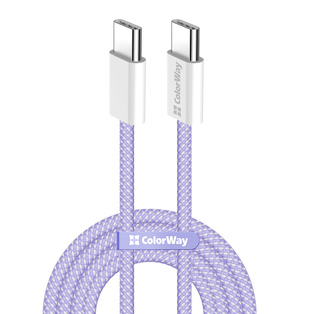Levně ColorWay Data Cable pro MacBook Pro Type-C na Type-C PD 60W 1m fialová