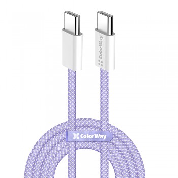 ColorWay Data Cable pro MacBook Pro Type-C na Type-C PD 60W 1m fialová