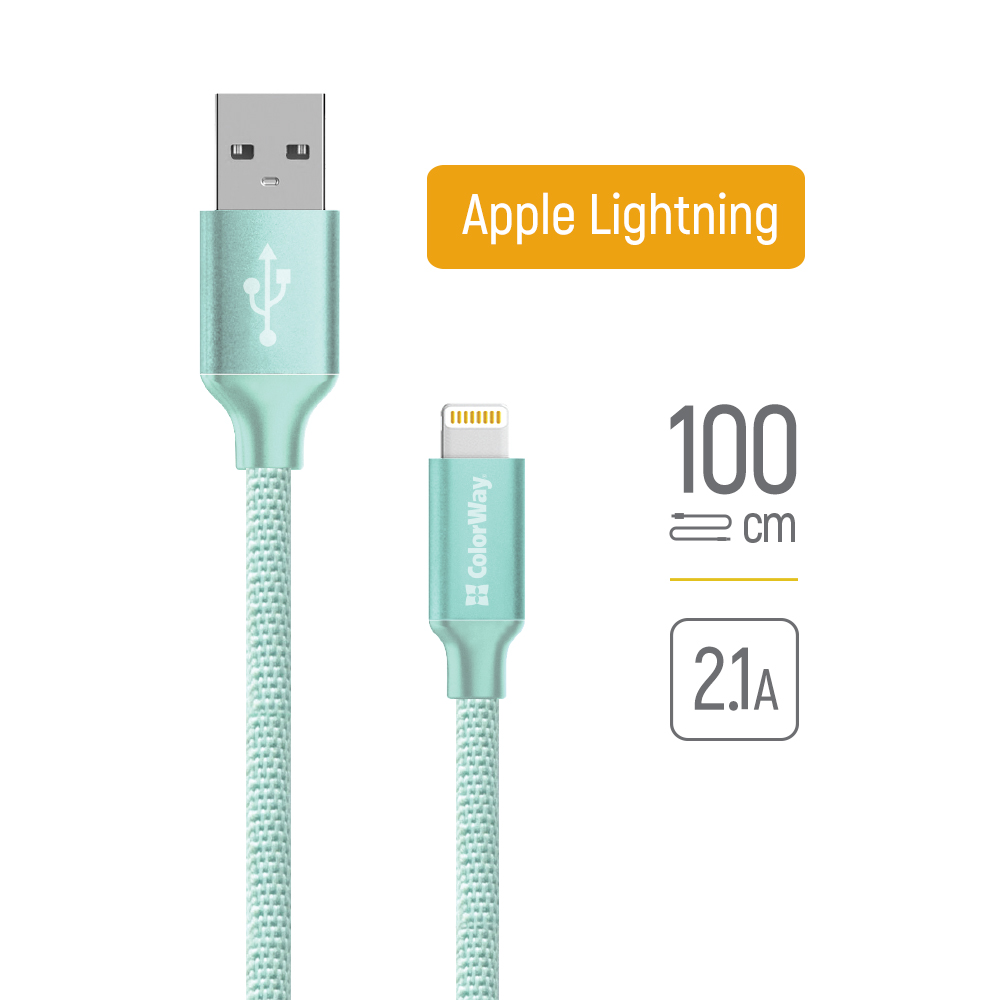 Levně ColorWay kabel USB 2.0 na Apple Lightning 1m mátový