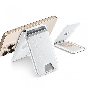 ESR Desk Holder MagSafe HaloLock Vegan Leather Aura Wallet bílá