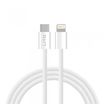 Lito Data Cable LD04CL Type-C na Lightning Rychlé nabíjení 27W 2m Bílá