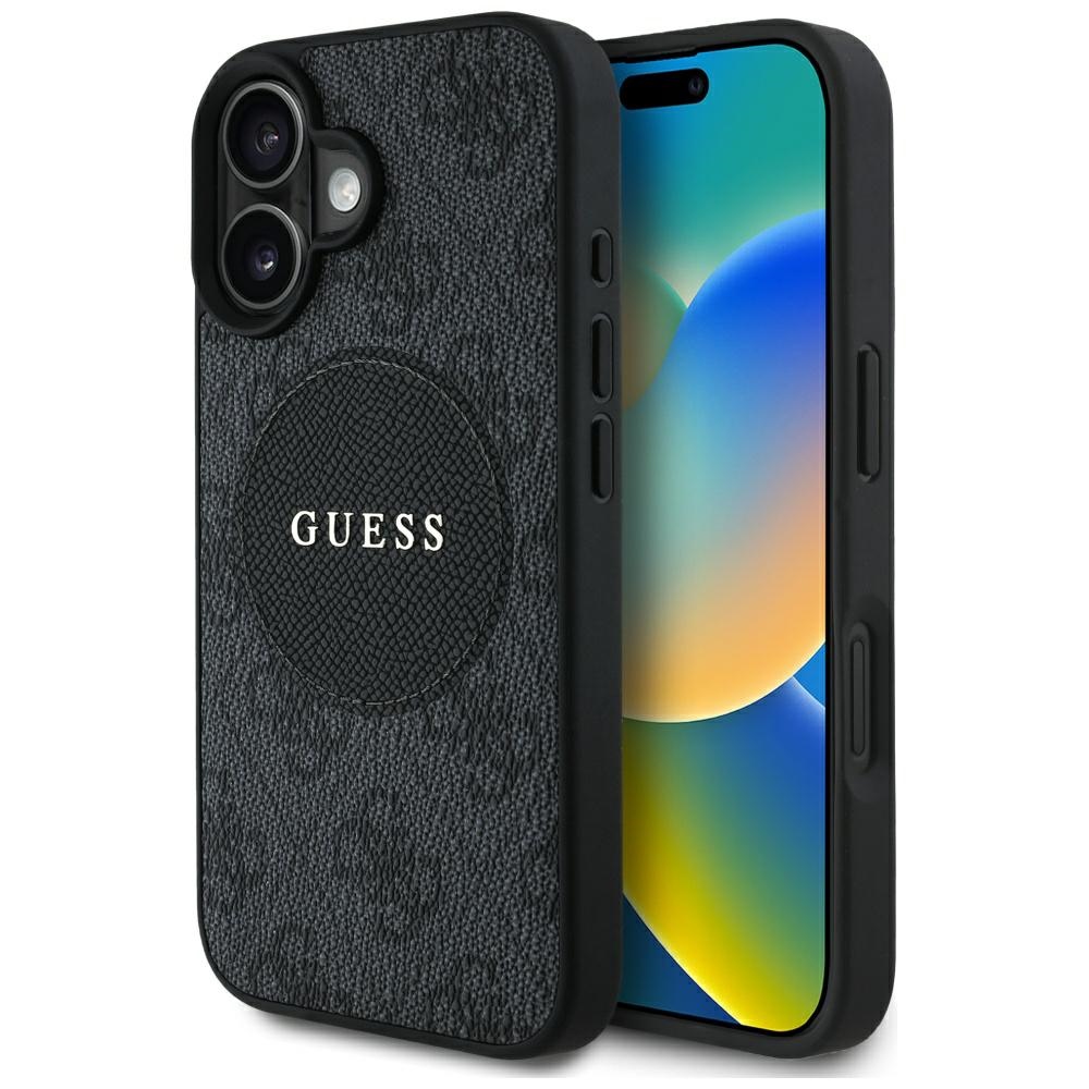 Levně Guess 4G Circle Classic Logo MagSafe iPhone 16 Černá