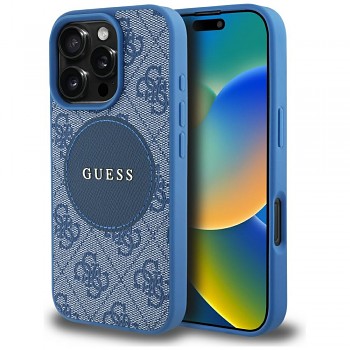 Guess 4G Circle Classic Logo MagSafe iPhone 16 Pro modrá