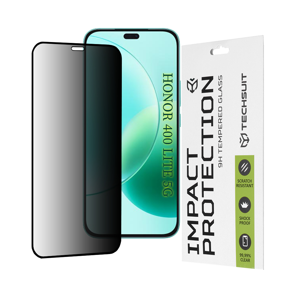 Levně Ochranné sklo Techsuit 111D Privacy Full Glue pro Honor X8b X8c 400 Lite černé