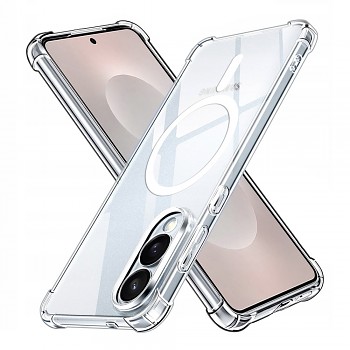 Techsuit Shockproof průhledný silikonový MagSafe pro Samsung Galaxy S25 Edge průhledný