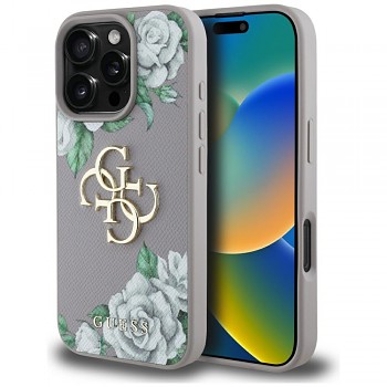 Guess Hardcase 4G Grained Roses Big Logo iPhone 16 Pro Max fialová