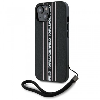 Karl Lagerfeld Saffiano Athleisure Stripes pouzdro iPhone 15 růžové