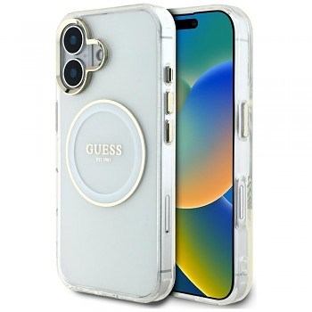 Guess IML Metal Colored Circle MagSafe GUHMP16SHTDRCEDH iPhone 16 bílá